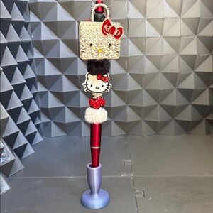 Hello Kitty Red and White handmade beaded bling pen